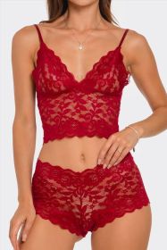 2789 Eye On You 2 Piece Set (Color: Burgundy, size: XL)