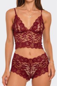 2789 Eye On You 2 Piece Set (Color: Wine, size: 3X)