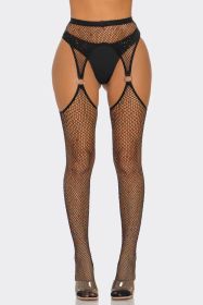 2685 Ring Me Up Fishnet Tights (Color: Black, size: OS)
