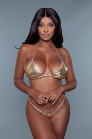 2224 Nova Bikini (Color: Gold, size: S)