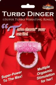 Humm Dinger Turbo Vibrating Cock Ring (Color: Pink)