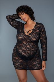 2247P Lynn Chemise (Color: Black, size: 3X)